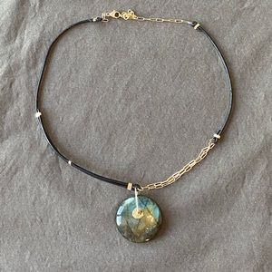Jamie Joseph Labradorite 14k & Leather necklace
